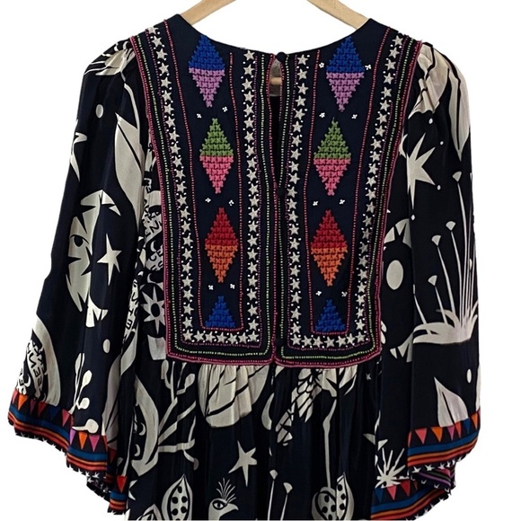 NWT Farm Rio Cerrado Sky Embroidered Maxi Dress - Picture 6 of 15